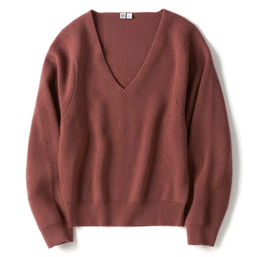 Uniqlo U Lemaire V Neck Marino Wool Sweater